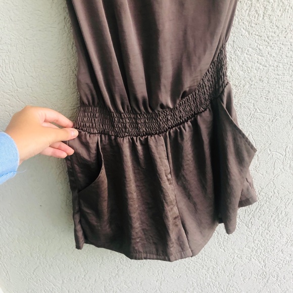 One Shoulder Ruffle Romper with Pockets - Picture 3 of 5